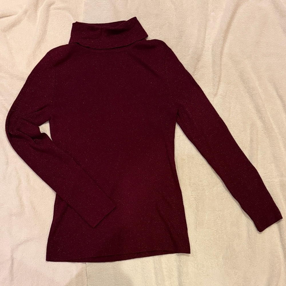 Talbots Deep Red Knit Turtleneck